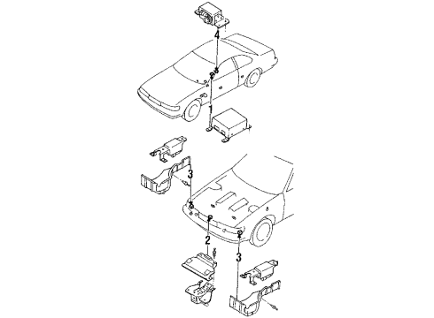 1992 Infiniti M30 Air Bag Components Steering Air Bag Wire Assembly Diagram for B5554-F6605