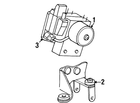 2000 Ford Crown Victoria ABS Components Brake Tube Diagram for F8AZ2C296AA