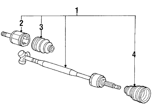 1985 Honda Accord Axle Shaft - Front Driveshaft Assembly, Passenger Side Diagram for 44305-SA5-030