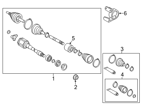 2021 Lexus ES350 Drive Axles - Front Boot Kit, FR Drive S Diagram for 04437-33080