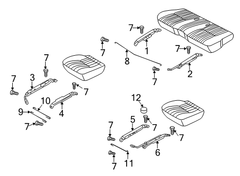 2001 Nissan Frontier Tracks & Components Cap-Nut Diagram for 87507-01L00