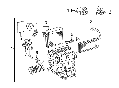 2016 Toyota Land Cruiser HVAC Case Case Assembly Diagram for 87130-60670