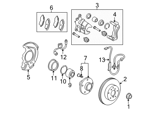 2009 Toyota Venza Brake Components Caliper Diagram for 47750-0T010