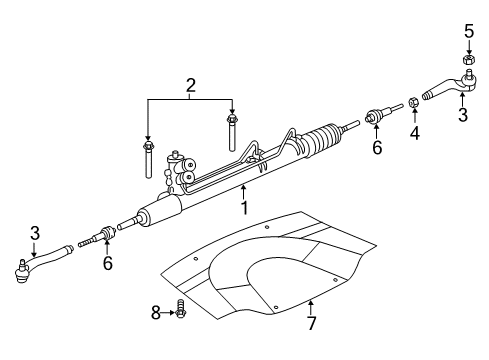 2005 Dodge Magnum Steering Column & Wheel, Steering Gear & Linkage Gear-Rack And Pinion Diagram for 68000476AC