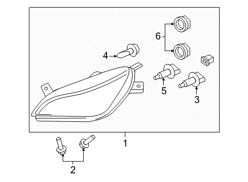 2007 Saturn Sky Headlamps Capsule/Headlamp/Fog Lamp Headlamp Diagram for 25836064