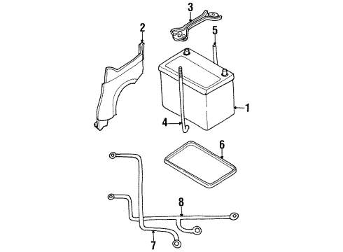 1997 Nissan Pickup Battery Harness Assy-Engine Diagram for 24077-1S701