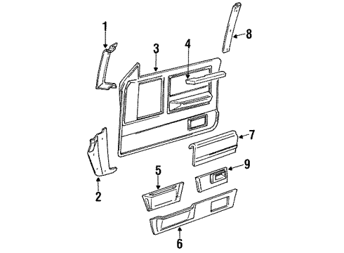 1990 GMC S15 Jimmy Interior Trim Armrest Asm-Front Side Door *Tbconv Diagram for 15590910