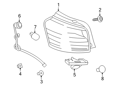 2011 Lexus HS250h Bulbs Cord, Rear Combination Diagram for 81555-75040