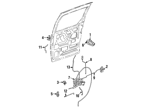 1996 Plymouth Grand Voyager Side Loading Door - Lock & Hardware Handle Sliding Door EXTERI Diagram for QK00SJM