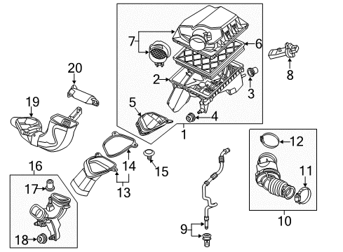 2019 Buick Cascada Powertrain Control Outlet Duct Clamp Diagram for 13315932