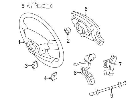 2004 Toyota Land Cruiser Steering Column & Wheel, Steering Gear & Linkage Switch Diagram for 84244-60010-B0