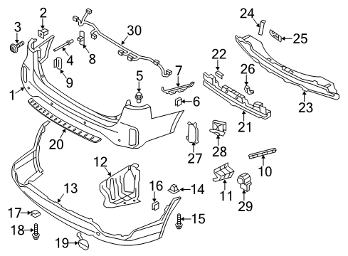 2014 Kia Sorento Rear Bumper Rear Bumper Lower Cover Diagram for 866121U500