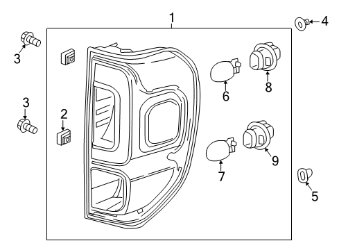 2019 Honda Ridgeline Bulbs Grommet, RR. Combination Light Diagram for 90650-SZT-003