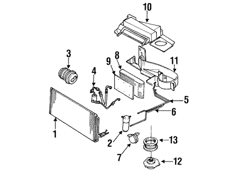 1990 Chevrolet Lumina Condenser, Compressor & Lines, Evaporator Components Hose Asm-A/C Compressor & Condenser Diagram for 10080328