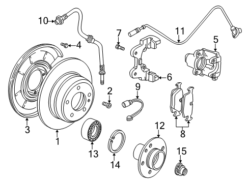 2003 BMW Z4 Rear Brakes Brake Caliper Left Diagram for 34216758127