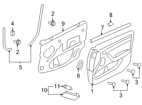 2008 Pontiac G8 Interior Trim - Front Door Door Trim Panel Bolt Diagram for 92138776