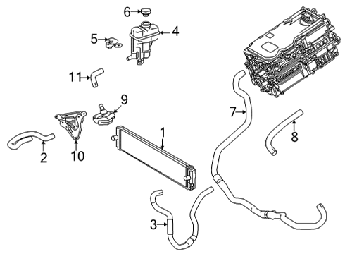 2022 Lexus NX350h Inverter Cooling Components Inlet Hose Diagram for G9226-42010