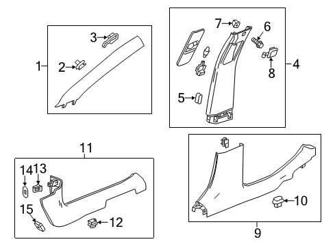2017 Chevrolet Impala Interior Trim - Pillars, Rocker & Floor MOLDING ASM-W/S GARN *TITANIUM Diagram for 84350762