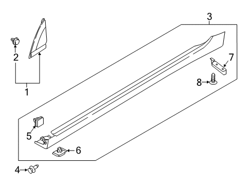 2022 Hyundai Ioniq Exterior Trim - Pillars Moulding Assembly-Side Sill, RH Diagram for 87752-G2000