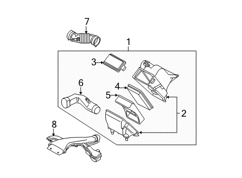 2010 Nissan Versa Filters Duct - Air Diagram for 16554-ED510