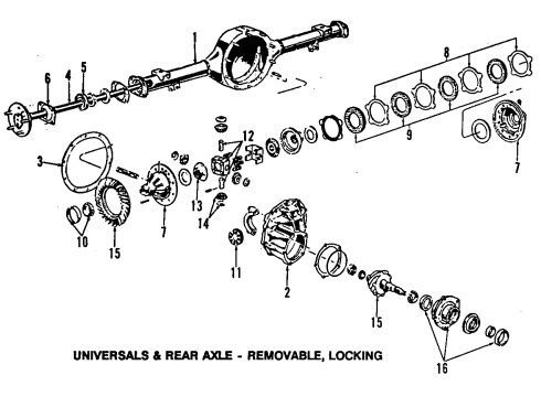 1984 Ford F-350 Rear Axle, Differential, Propeller Shaft Cover Gasket Diagram for E3TZ-4035-B