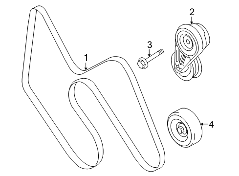 2006 Ford Mustang Belts & Pulleys Belt Tensioner Bolt Diagram for -W500325-S437