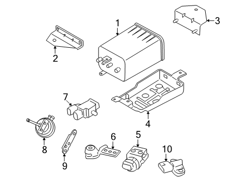 2008 Kia Amanti Emission Components Protector-Canister Diagram for 314253F702