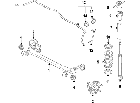 2017 Hyundai Ioniq Rear Suspension Components, Lower Control Arm, Upper Control Arm, Stabilizer Bar Spring-Rear Diagram for 55350-G7600