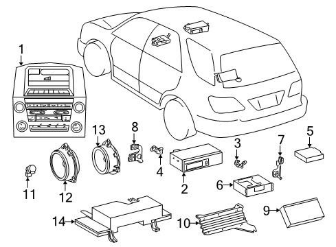1999 Lexus RX300 Sound System Magazine, Disc Player Diagram for 86273-50050