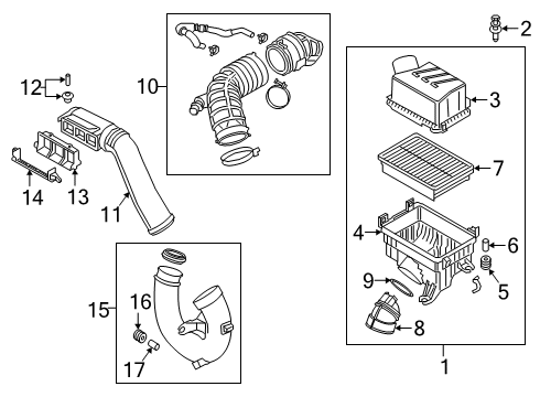 2021 Hyundai Kona Filters Cover-Air Cleaner Diagram for 28111-J9300