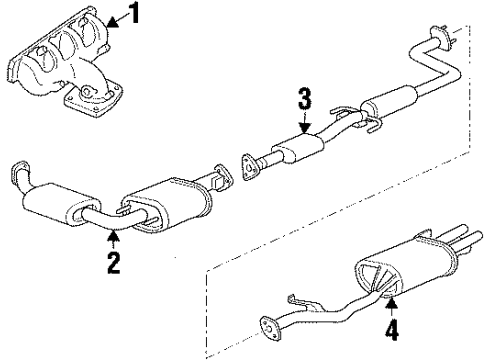 1998 Mercury Tracer Exhaust Manifold Converter Diagram for F7CZ-5E212-NG