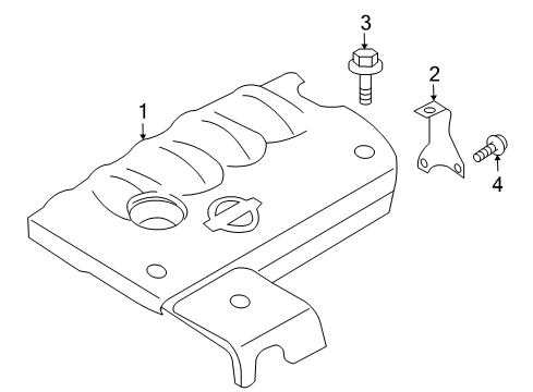 2003 Nissan Altima Engine Appearance Cover ORNMENT Diagram for 13287-3Z001