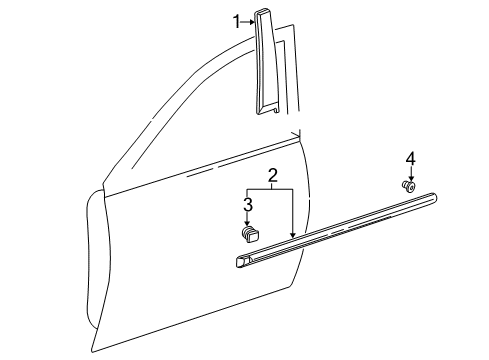 1999 Honda Civic Exterior Trim - Front Door Protector, R. FR. Door *BG41P* (ICED TEAL PEARL) Diagram for 75302-S04-A11ZM