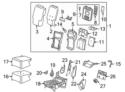 2021 Chevrolet Silverado 2500 HD Front Seat Components Cushion Cover Diagram for 84462168