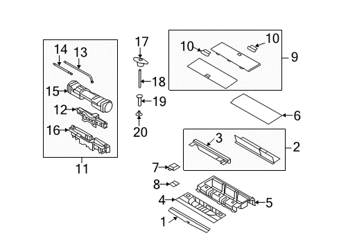 2016 Ford Expedition Interior Trim - Rear Body Cover Assembly Handle Diagram for FL1Z-78116A76-AB
