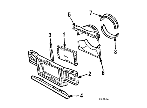 1985 Chevrolet El Camino Radiator & Components Belt-Fan & Generator Diagram for 1255243