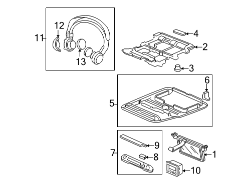 2007 Acura MDX Entertainment System Components Clip Diagram for 39521-S3V-A00