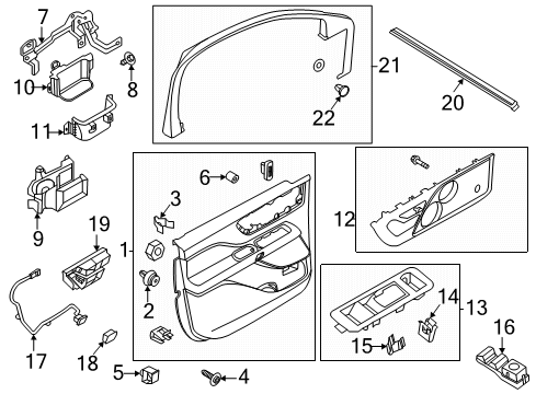 2020 Lincoln Aviator Rear Door Door Trim Panel Stop Diagram for GD9Z-54265A28-A