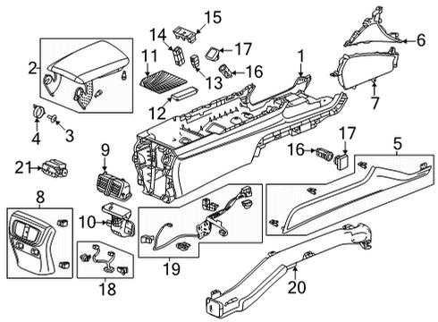 2021 Acura TLX Heated Seats Box Assembly (Deep Black) Diagram for 83417-TGV-A05ZA
