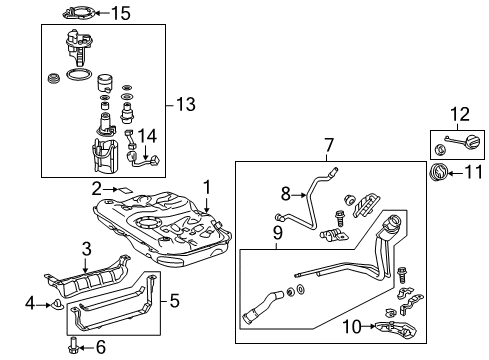 2012 Toyota Camry Fuel Supply Fuel Pump Diagram for 23220-0V040