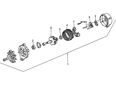 1994 Nissan Pathfinder Alternator Pulley Assy Diagram for 23150-60U00