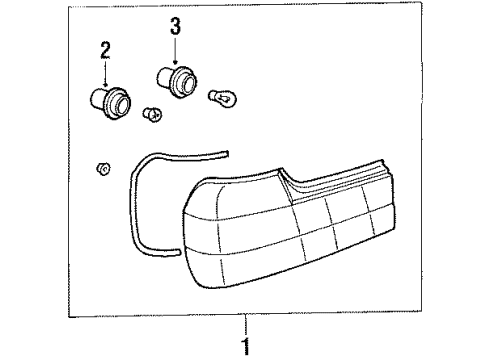 1989 BMW 735iL Tail Lamps Tail Light, Right Diagram for 63211379498