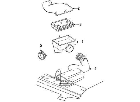 1997 Ford F-250 HD Air Intake Duct Diagram for F5TZ-9C675-A