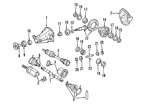 2005 Nissan Murano Rear Axle, Axle Shafts & Joints, Differential, Drive Axles, Propeller Shaft Case COMPL Diff Diagram for 38420-CA00A