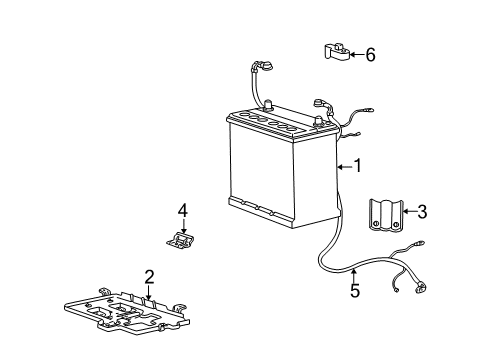 2003 Hyundai Accent Battery Cable Assembly-Battery Diagram for 37215-25100