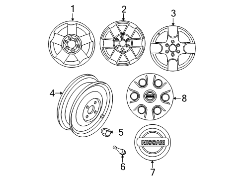 2007 Nissan Frontier Wheels, Covers & Trim Aluminum Wheel (16X7) Diagram for 40300-EA51C