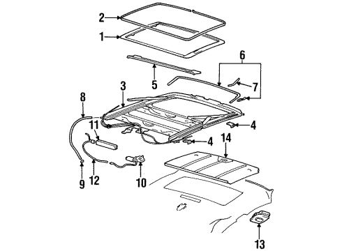 1999 Oldsmobile Intrigue Sunroof Switch Asm-Sun Roof *Oak Diagram for 10408018