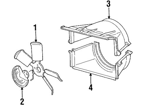 1989 Chevrolet K3500 Cooling System, Radiator, Water Pump, Cooling Fan Shroud-Radiator Fan Lower Diagram for 15697856
