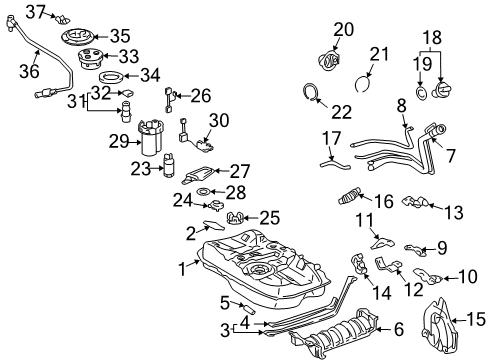 2008 Toyota Solara Filters Fuel Tank Cap Assembly Diagram for 77300-06040