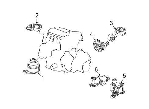 2013 Honda Fit Engine & Trans Mounting Bracket, Transmission Mounting Diagram for 50650-TK6-980